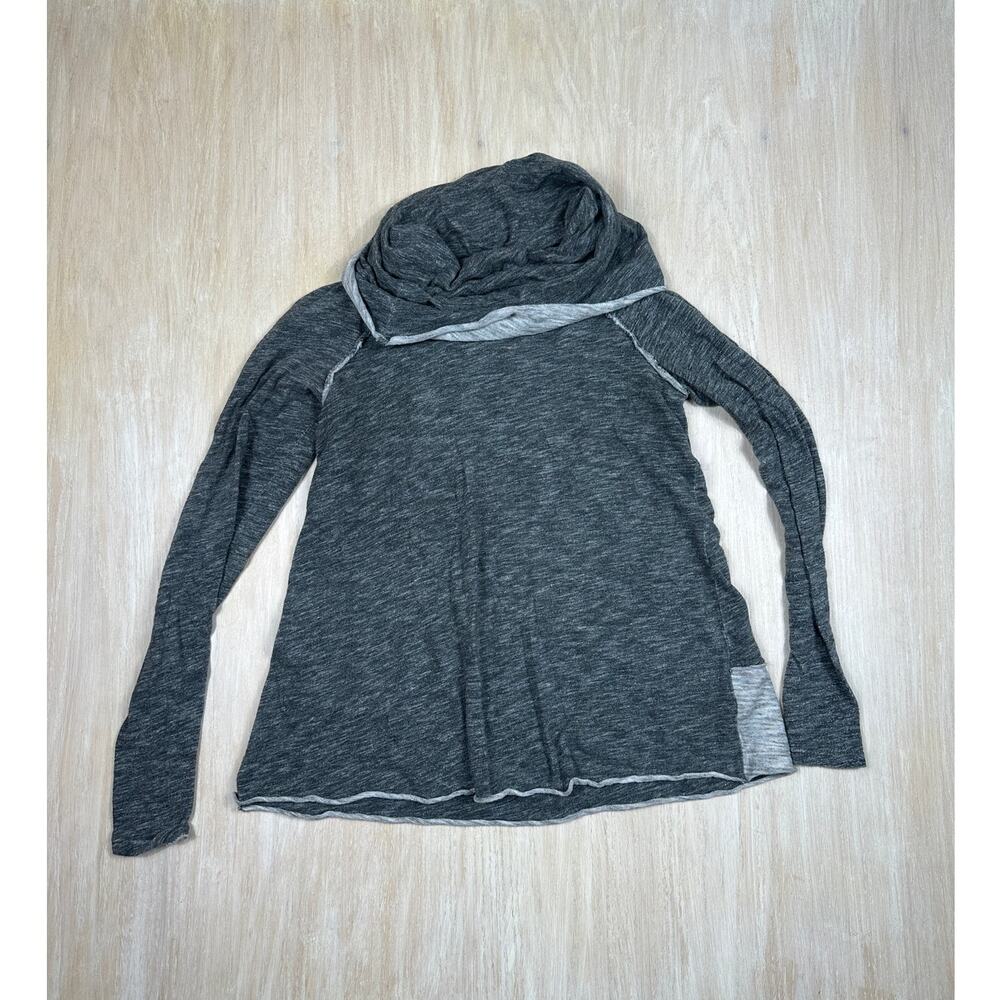 Free People FP Beach Gray Cowl Neck Long Sleeve Boho Pullover Top One Body OS